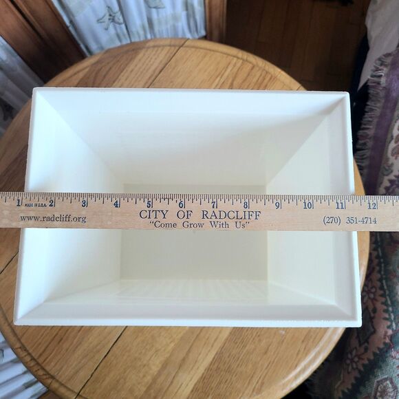 1960s Wastebasket Plastic Trash Can Bin White Retro Mid Century USA Vtg Kitchen - Picture 12 of 12